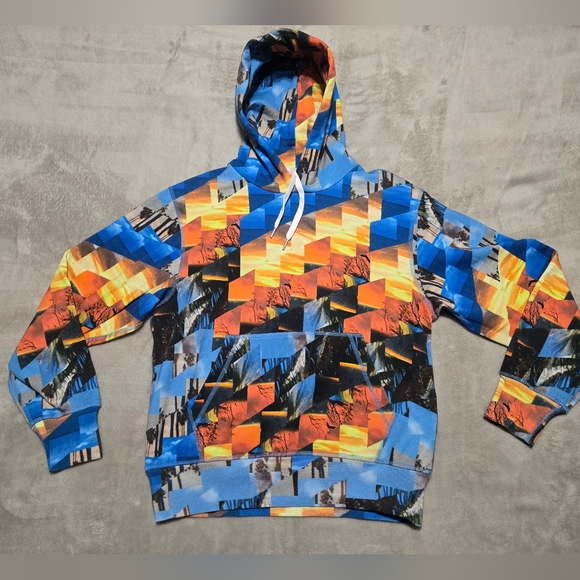 rag & bone Other - Rag & Bone Multicolor Mens Hoodie Damon Beach Photo Sz M Colorful Graphic Print